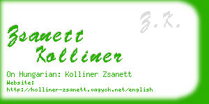 zsanett kolliner business card